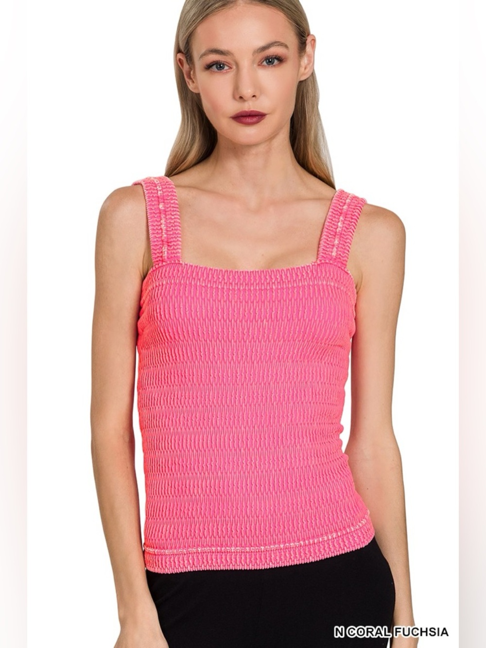 Zenana Seamless Winkle Stone Washed Tank Top🆕